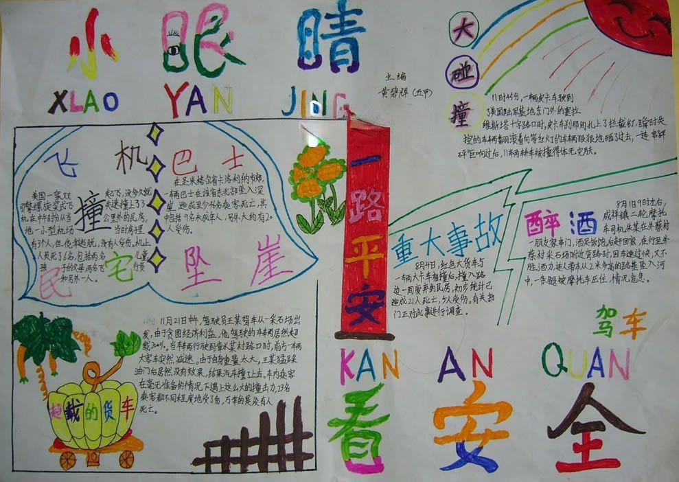 小眼睛看安全手抄报 小眼睛看安全手抄报