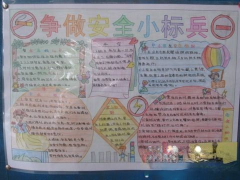 争做安全小标兵手抄报图片