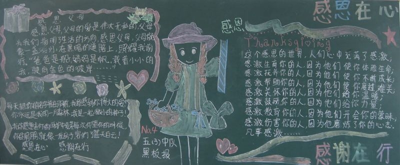 感恩在心感谢在行黑板报