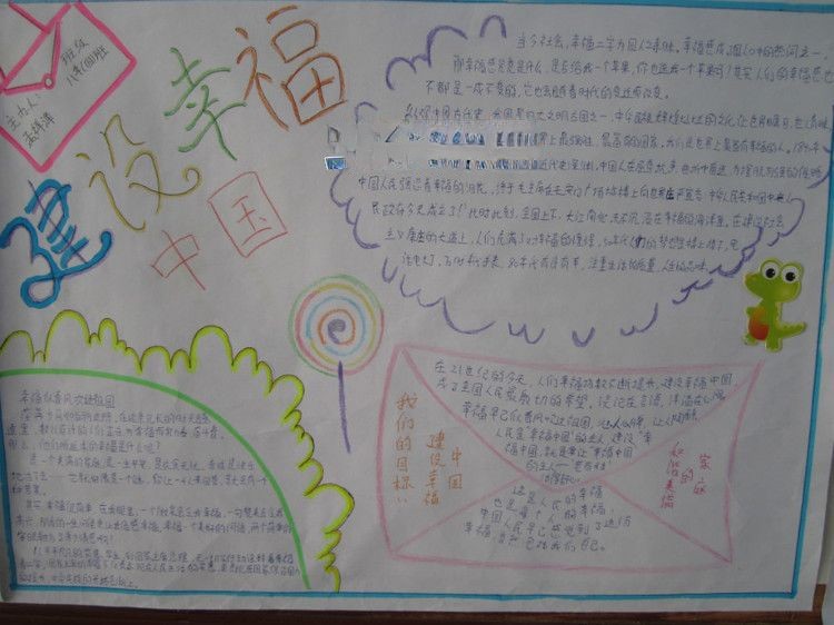 幸福中国年手抄报