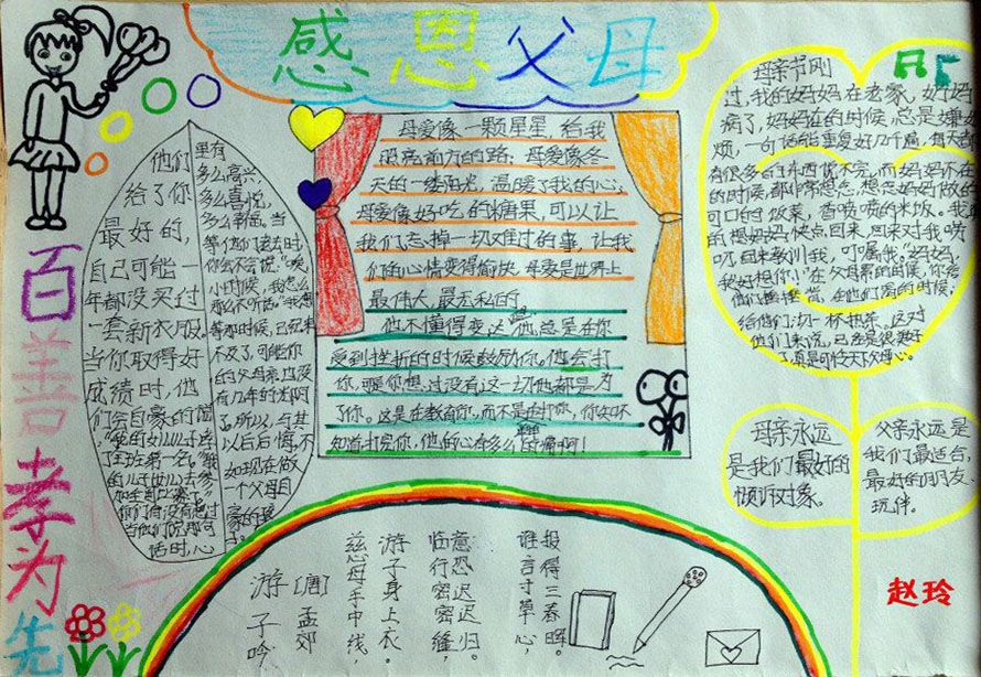 感恩父母手抄报图片