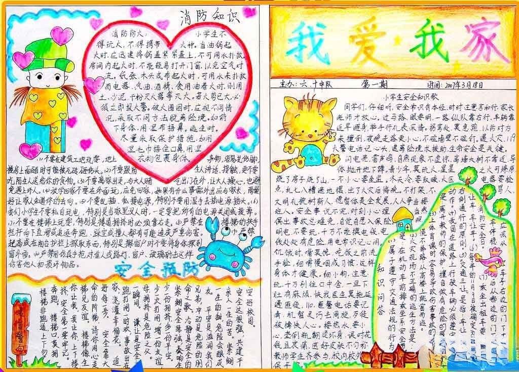 小学生安全手抄报图片-我爱我家