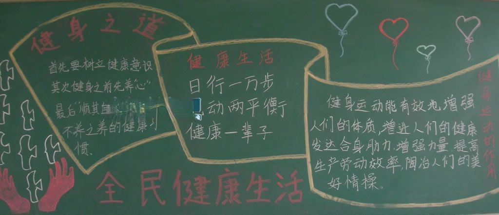 全民健康生活黑板报