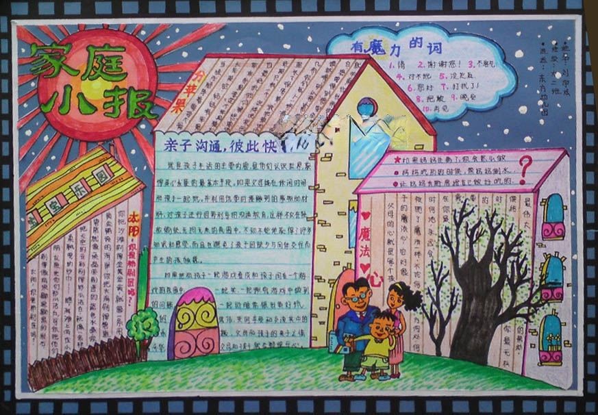亲子运动会手抄报图片