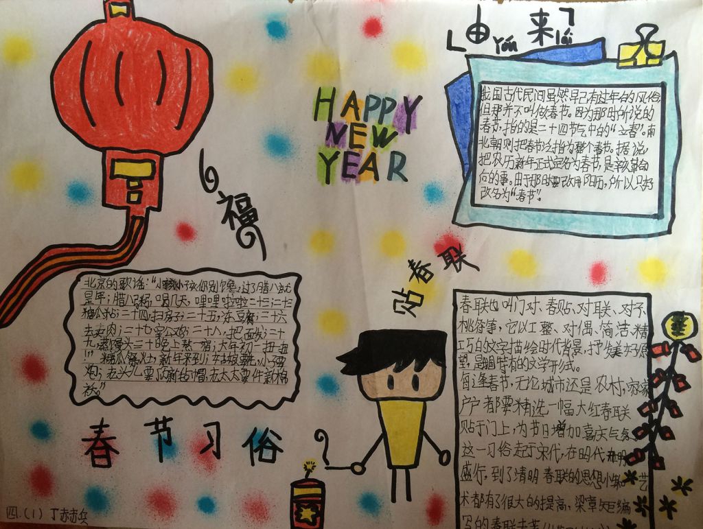 迎新春送祝福手抄报