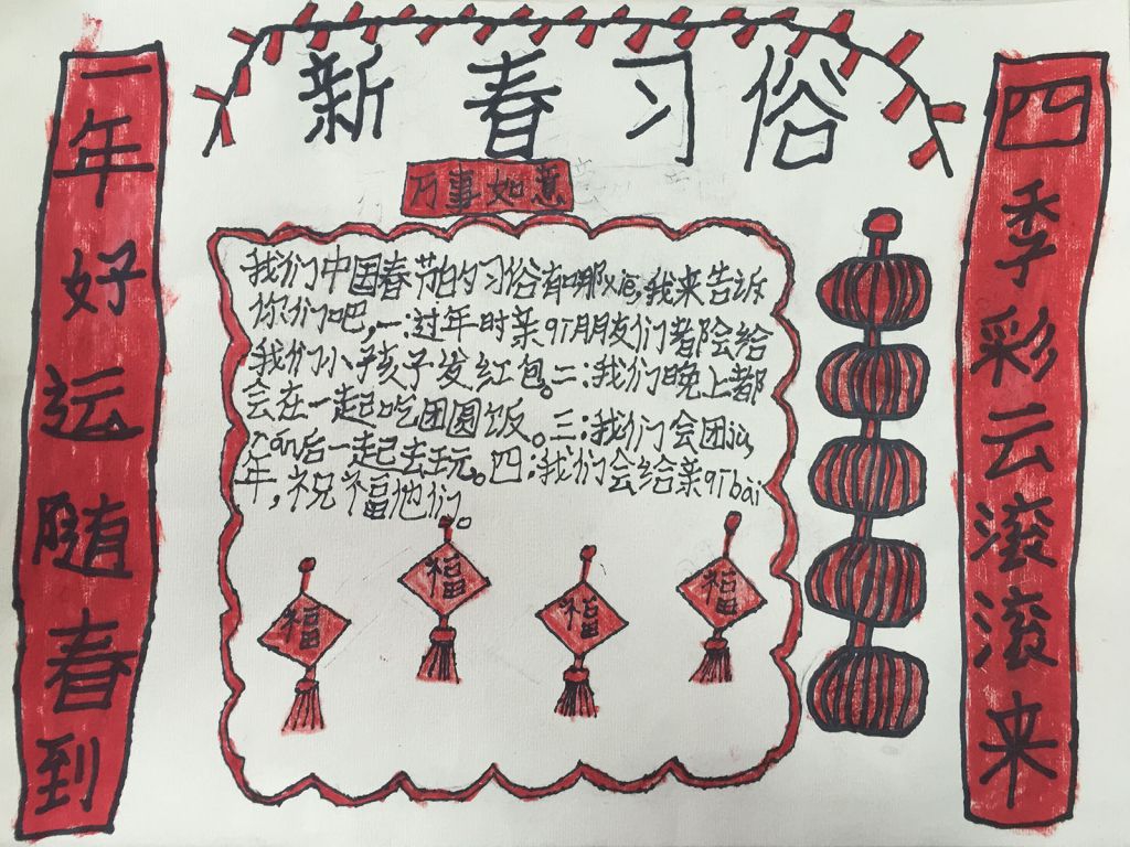 小学生春节手抄报图片大全