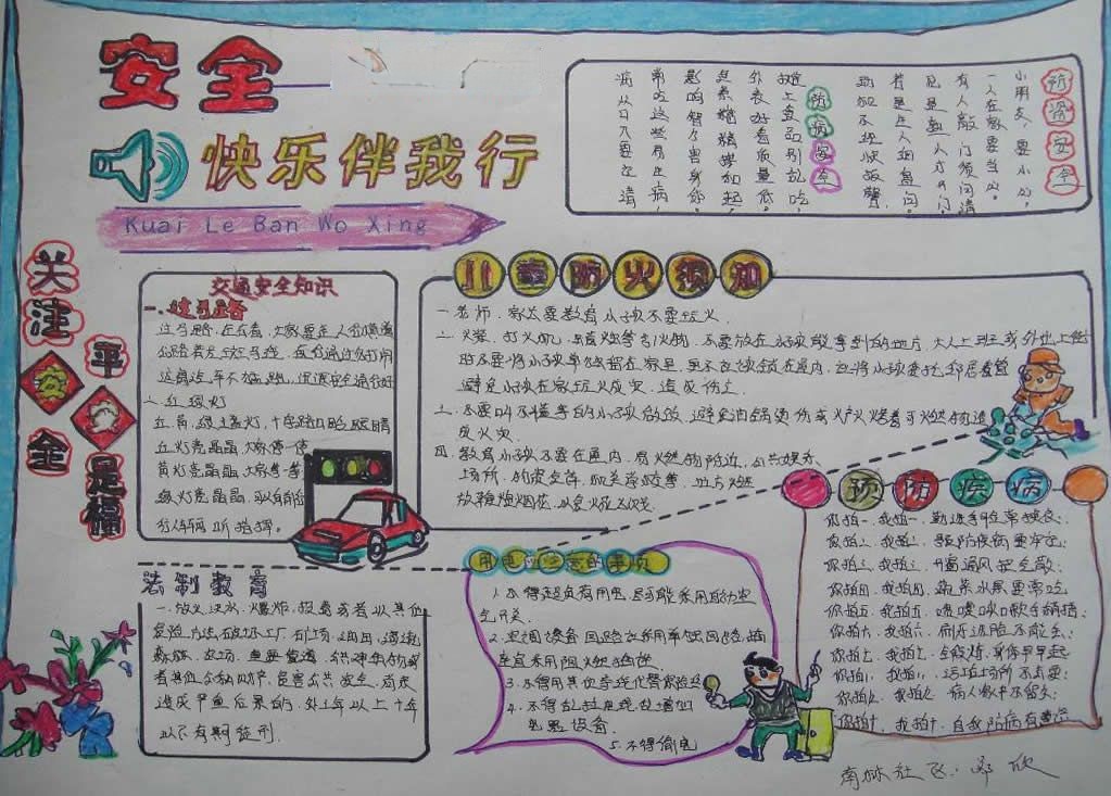 社区安全手抄报图片
