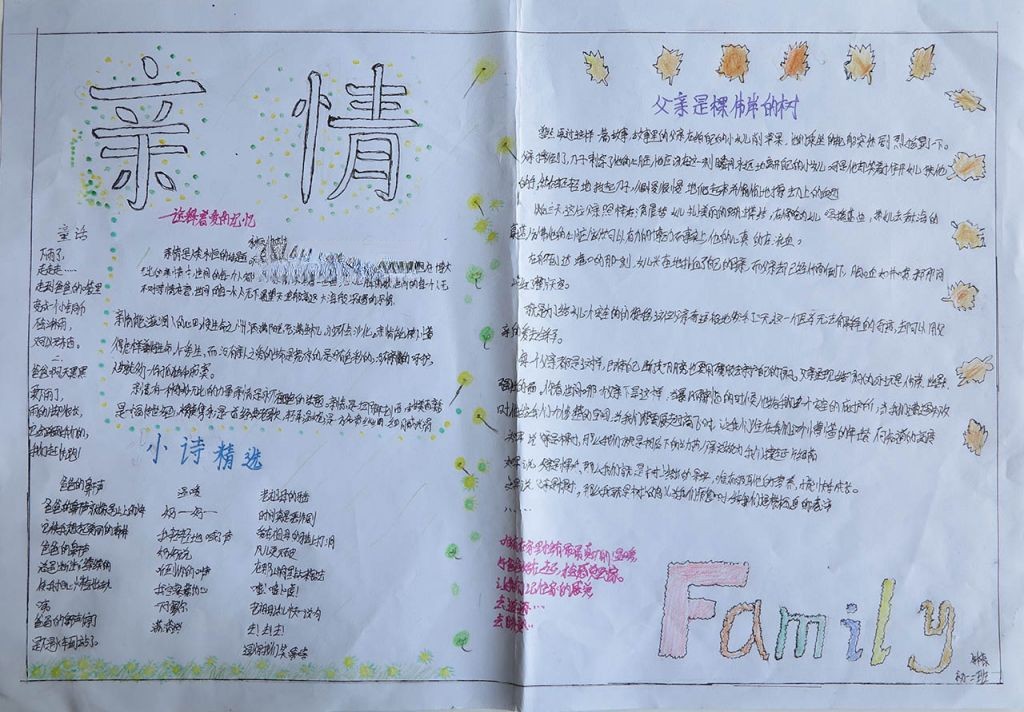 亲情手抄报设计图大全