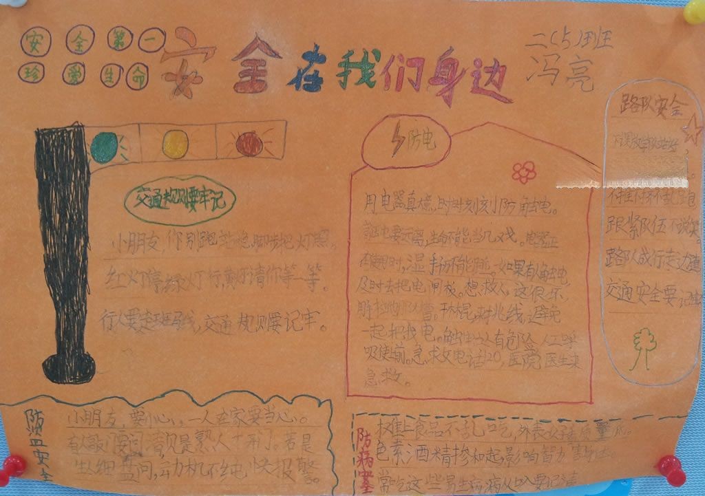 安全在我们身边手抄报