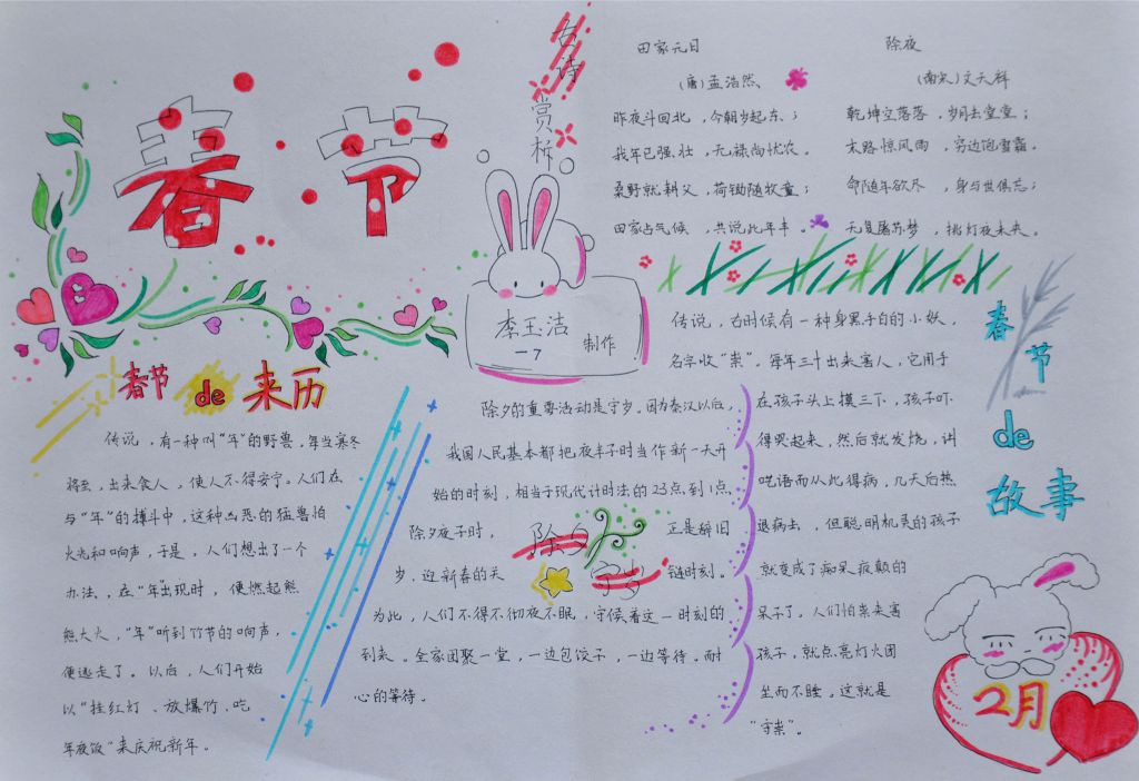 2022春节过年好手抄报