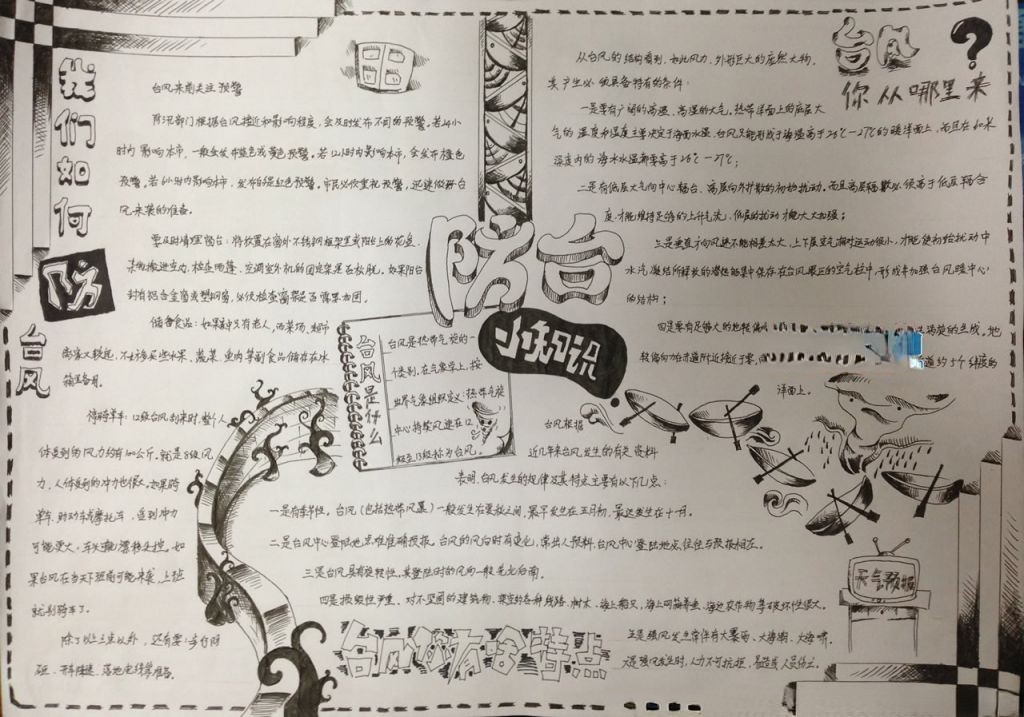 台风防治小知识手抄报