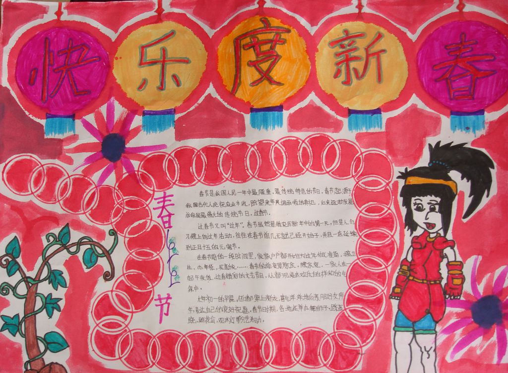 猴年2022春节手抄报大全