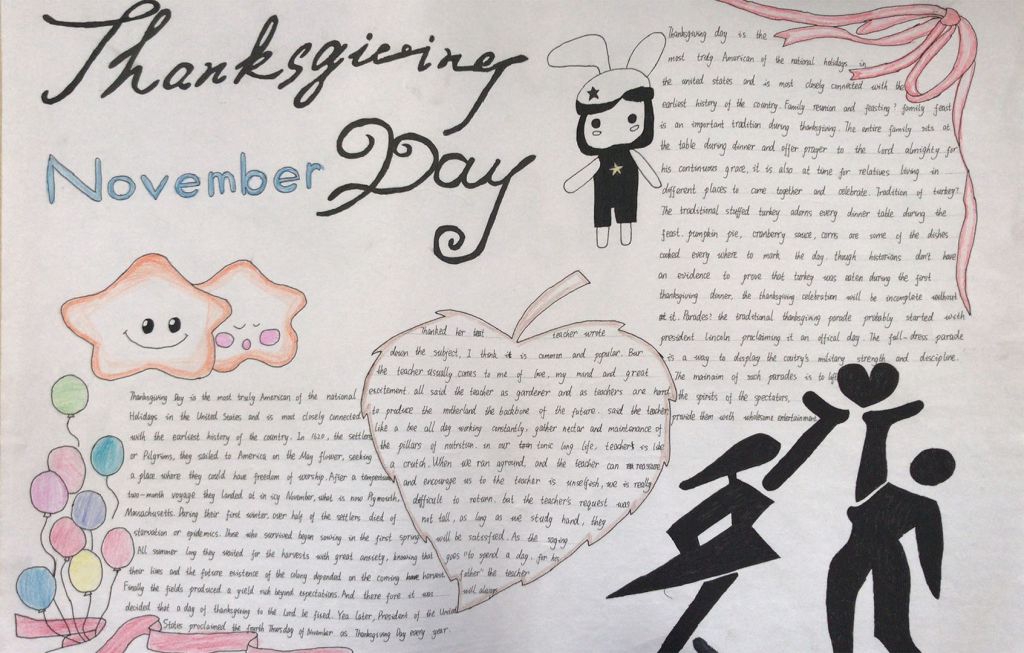 感恩节（Thanks giving day）英语手抄报