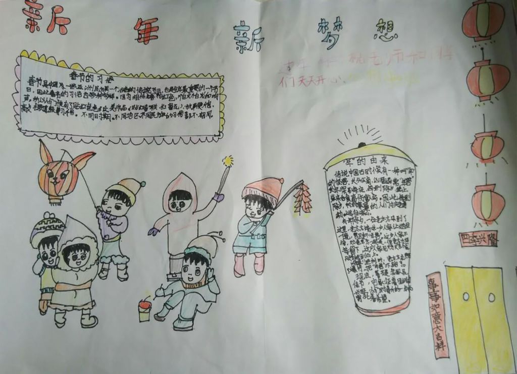 新年新梦想手抄报图片展 新年新梦想手抄报图片展