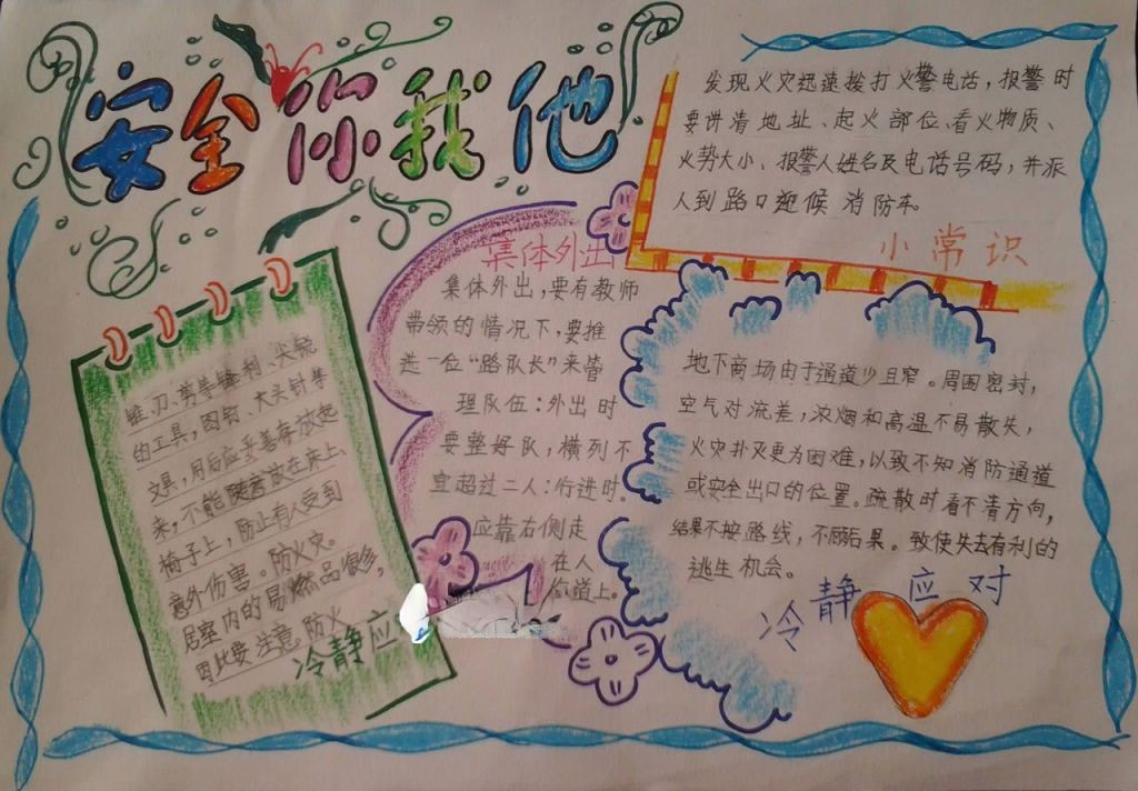 小学生安全你我他手抄报 小学生安全你我他手抄报