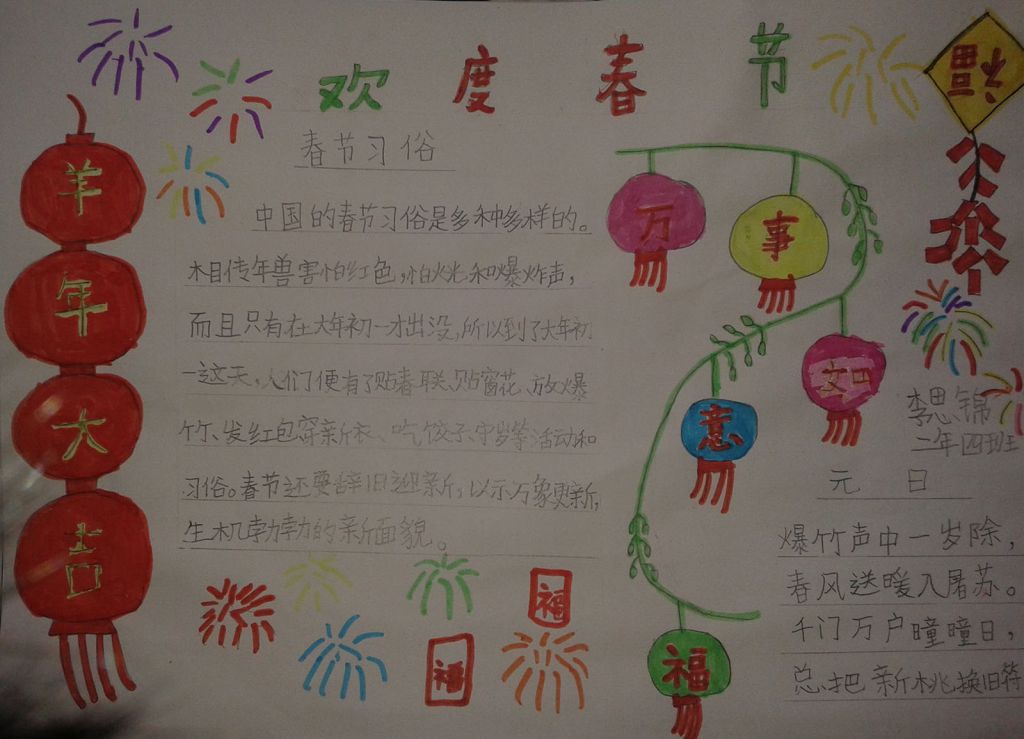 过春节迎新年手抄报图片展[高清组图]