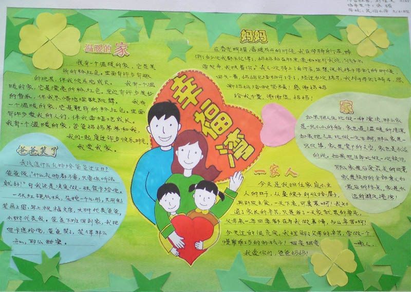 幼儿家庭亲子手抄报图片大全