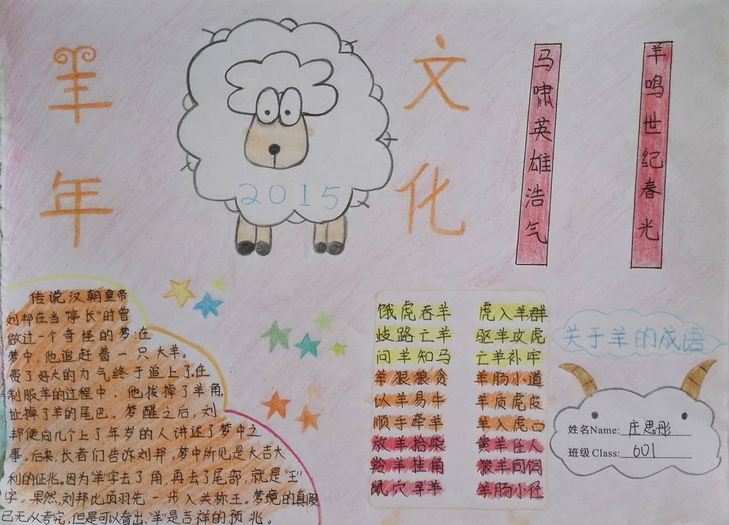 羊年文化手抄报大全
