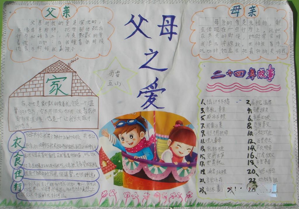 父母之爱手抄报图片