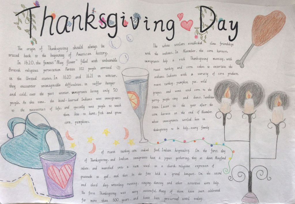 感恩节（Thanks giving day）英语手抄报