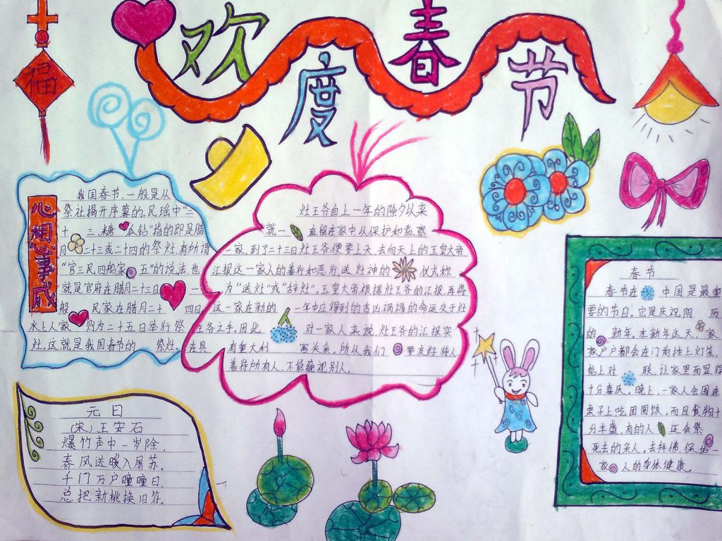 快乐过大年手抄报
