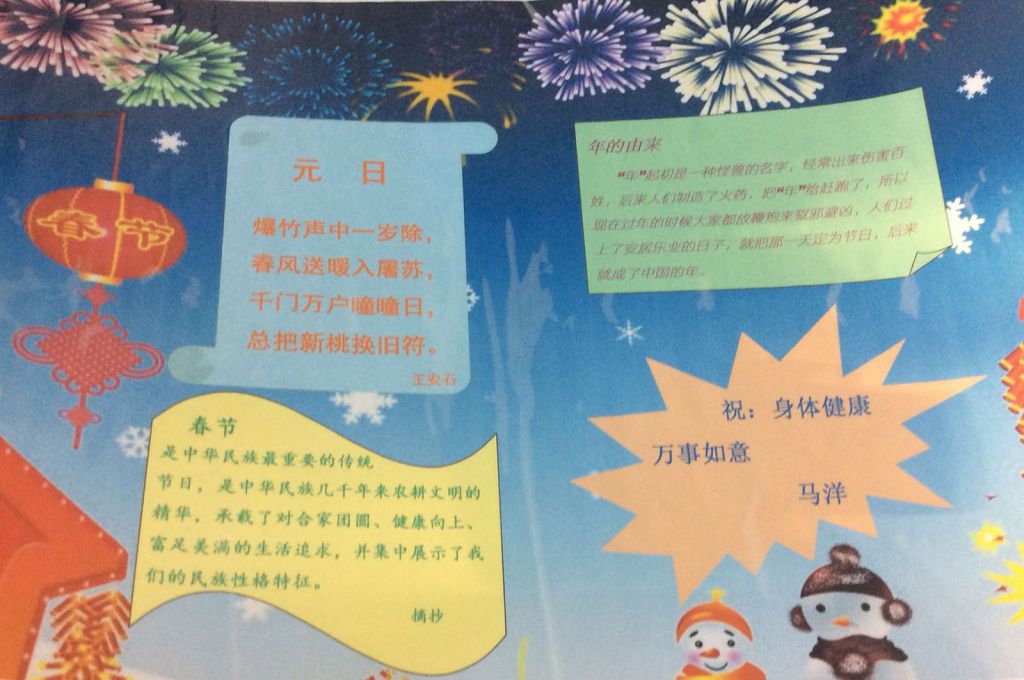 文明环保过春节手抄报