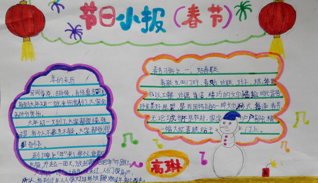 春节节日小报图片大全