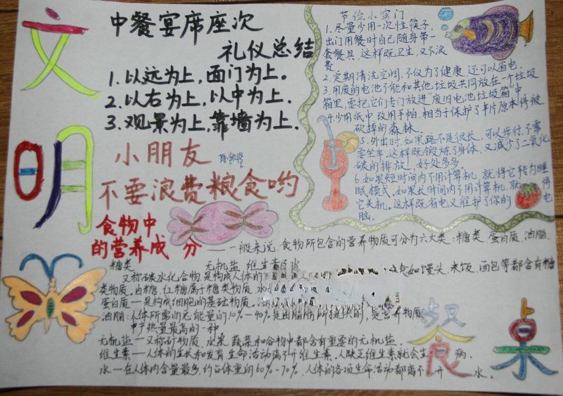 文明用餐手抄报图片