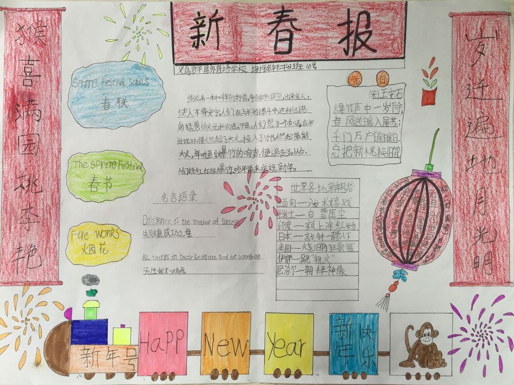 小学生春节手抄报图片大全