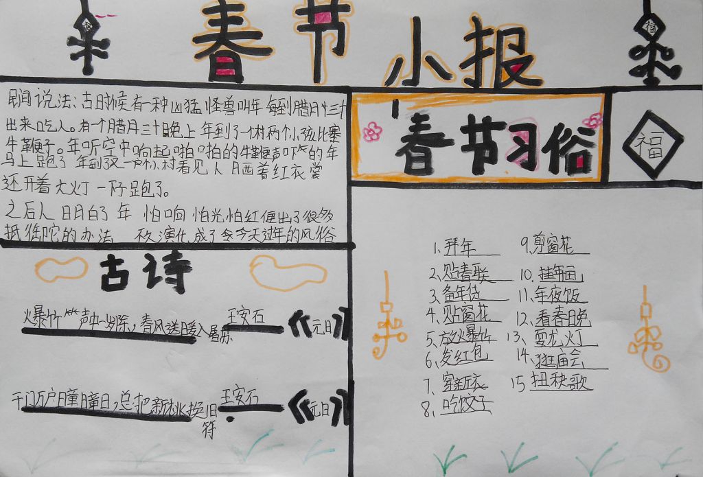 春节节日小报图片大全