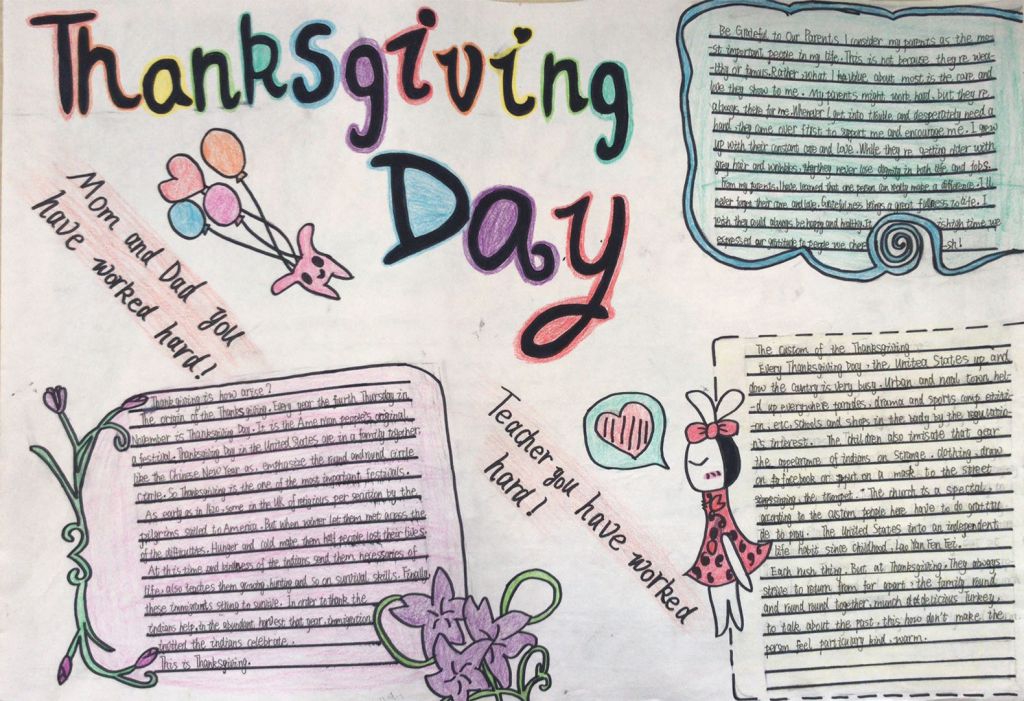 感恩节（Thanks giving day）英语手抄报