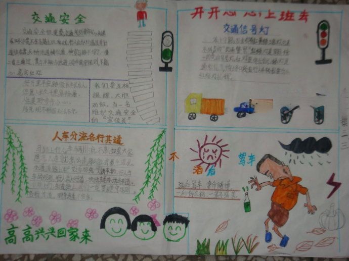 缓堵保畅主题手抄报版图