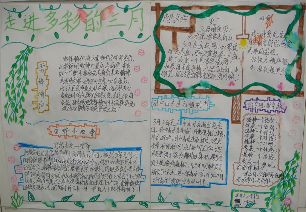 走进多彩的三月手抄报