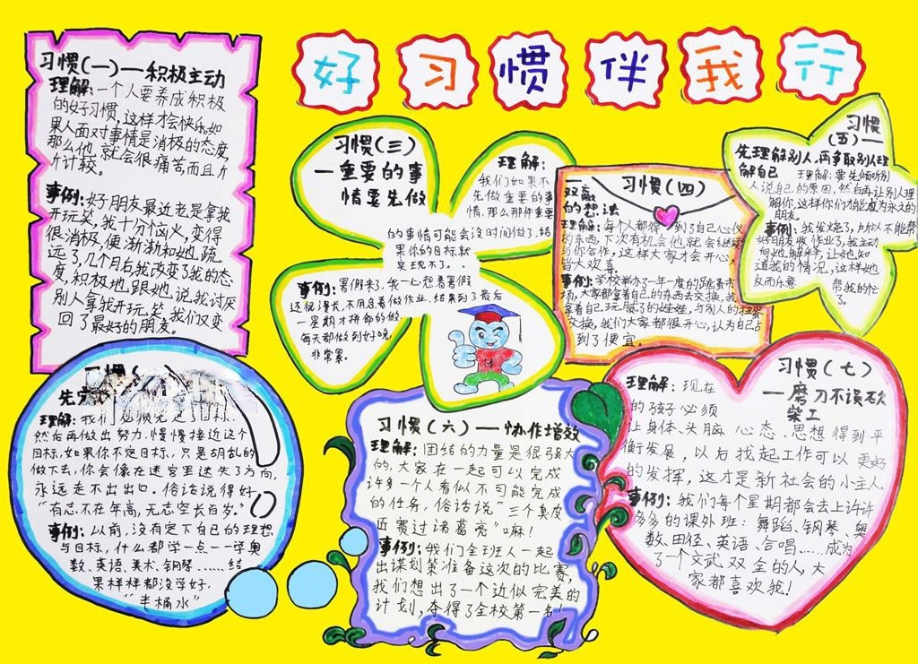 好习惯伴我行手抄小报