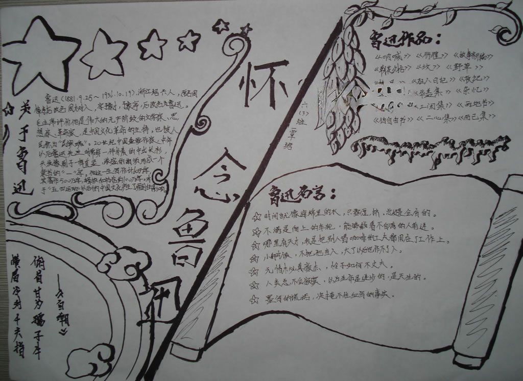 怀念鲁迅手抄报