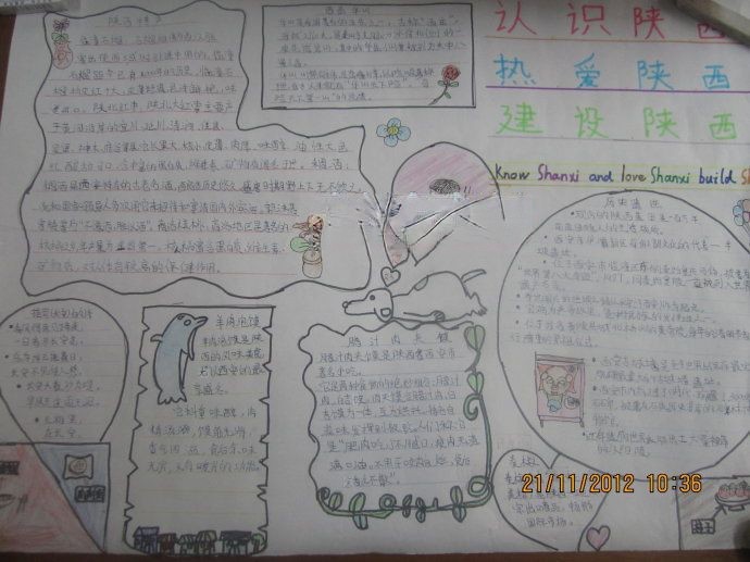我爱陕西我爱西安手抄报