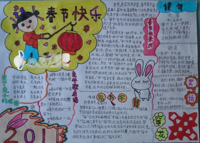 春节手抄报设计图欣赏