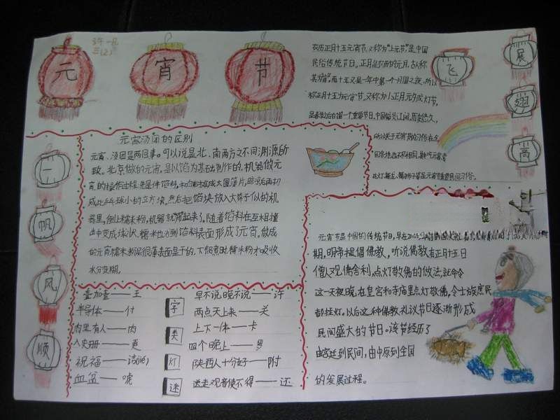 兔年元宵手抄报图片欣赏
