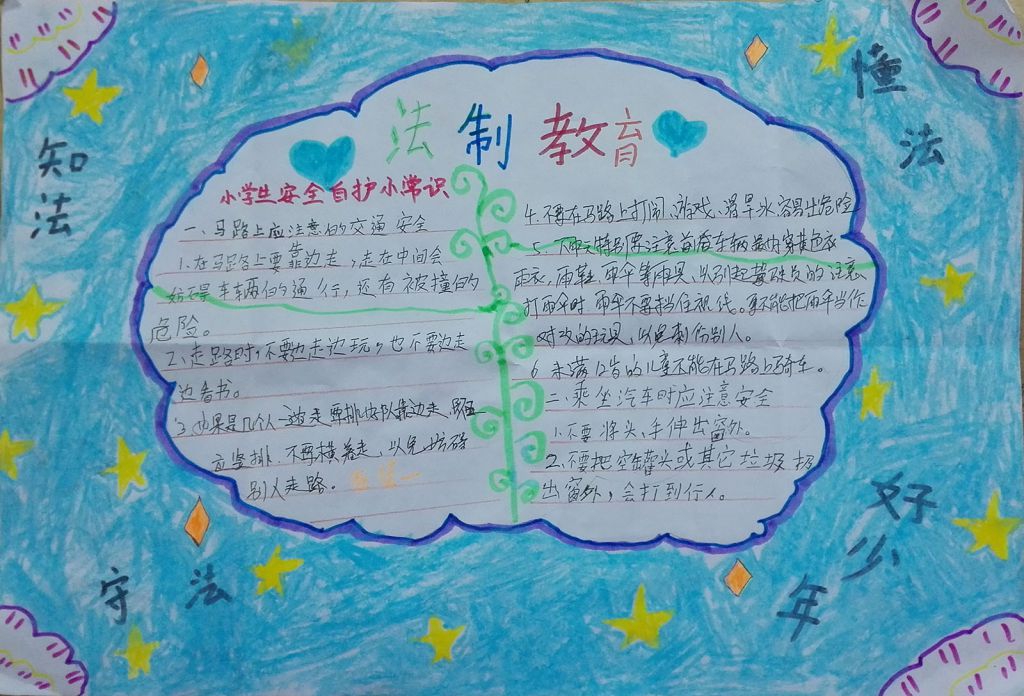 学法知法珍爱生命手抄报