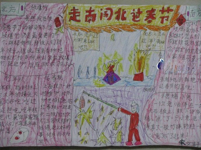 走南闯北过春节手抄报