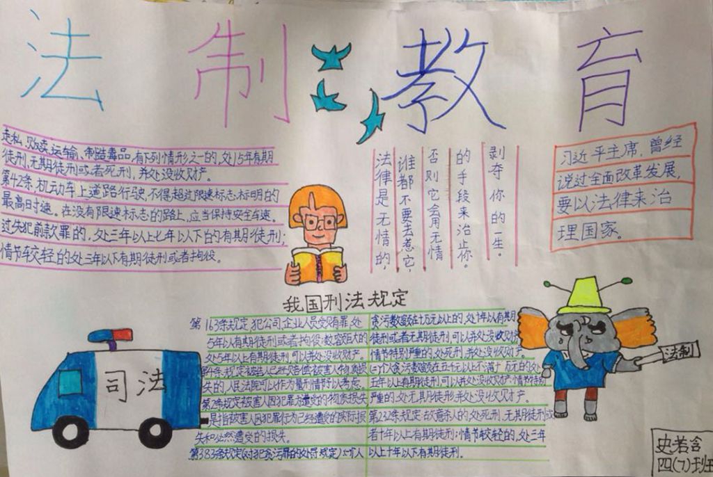 学习法律法规，创建和谐之美手抄报