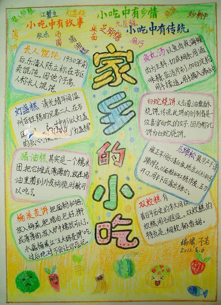 家乡小吃手抄报图片