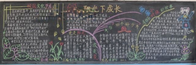 在阳光下成长黑板报