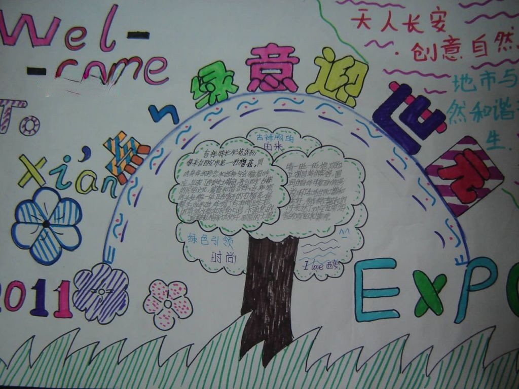小学生世园手抄报图片