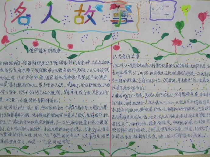 名人成长故事手抄报作品大全