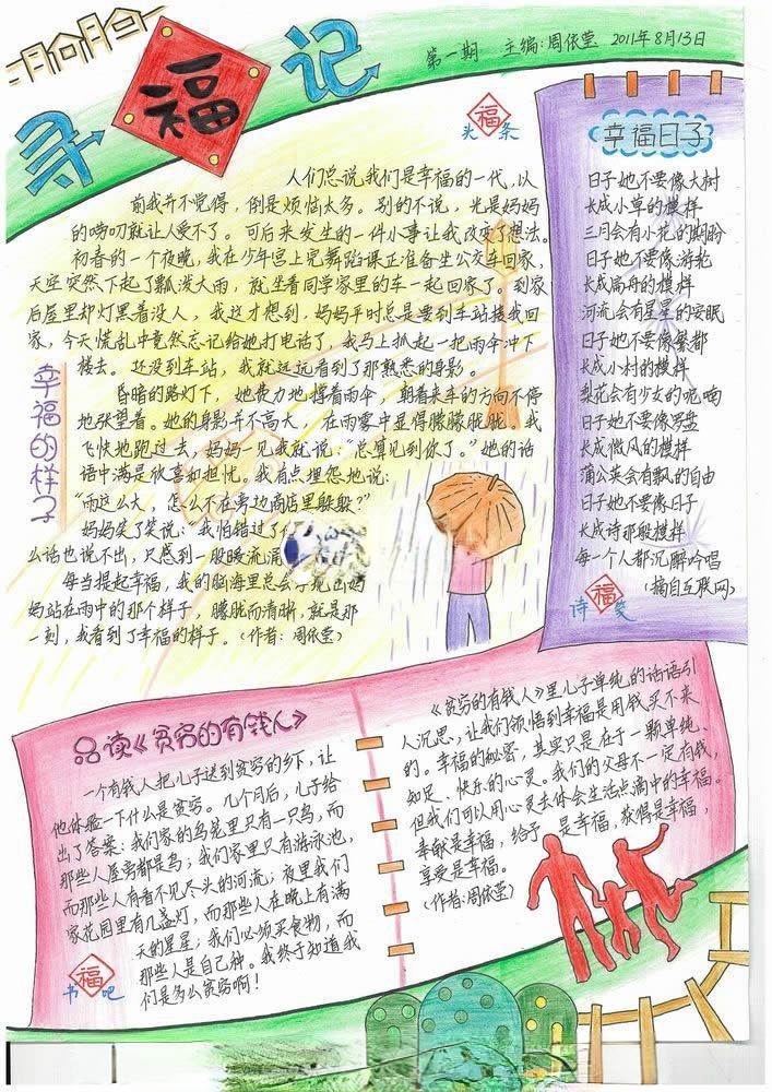 寻福记手抄报图片