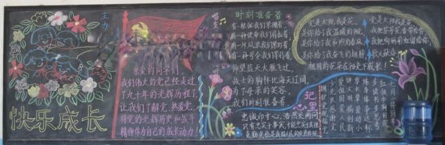 在阳光下成长黑板报