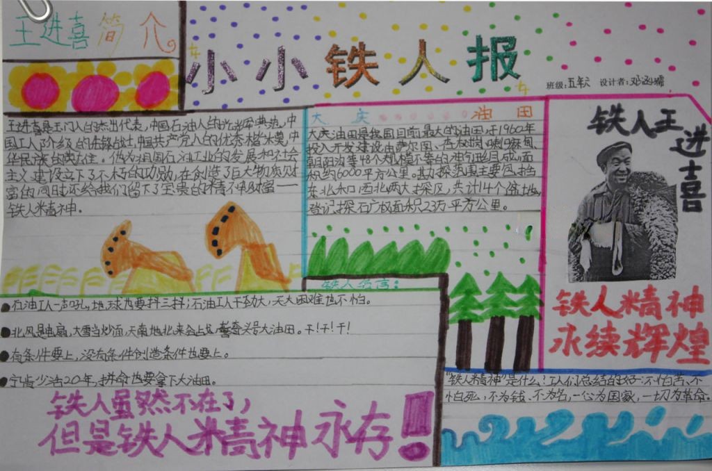 铁人王进喜手抄报