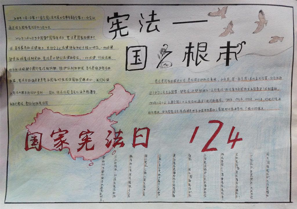 国家宪法日手抄报简单的，宪法国之根本