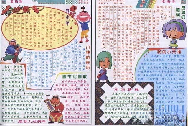 喜迎新春手抄报欣赏